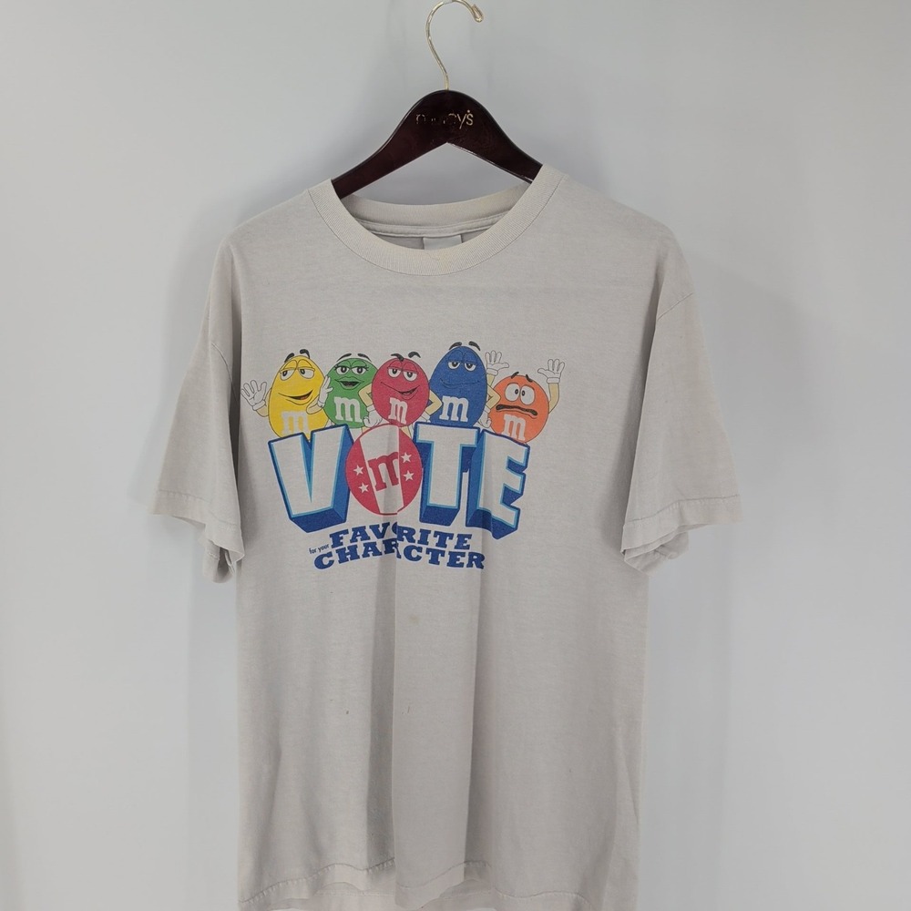 Vintage M&M's‎ Vote For Your Favourite Character Graphic Spellout T-Shirt White